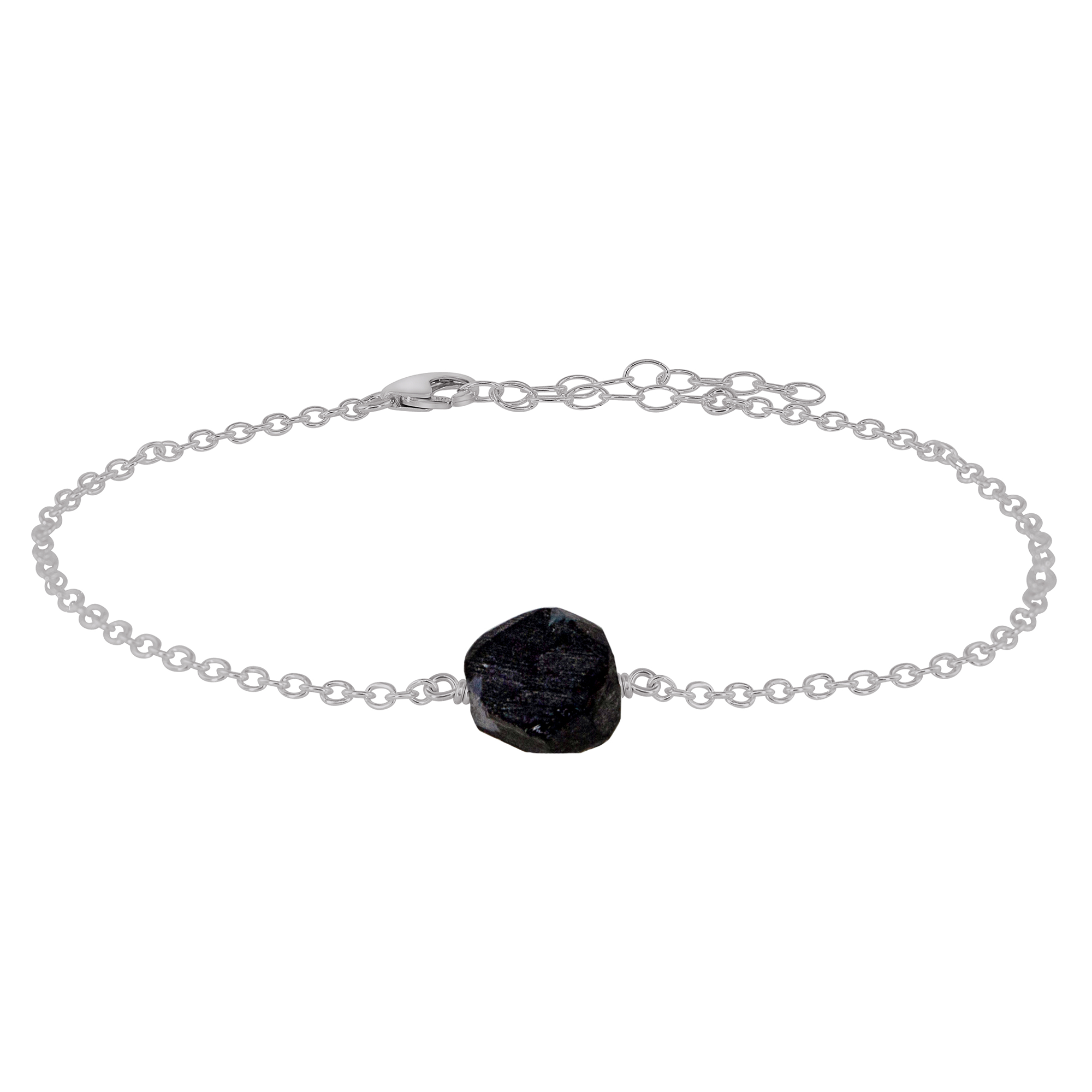 Raw Obsidian Crystal Nugget Anklet