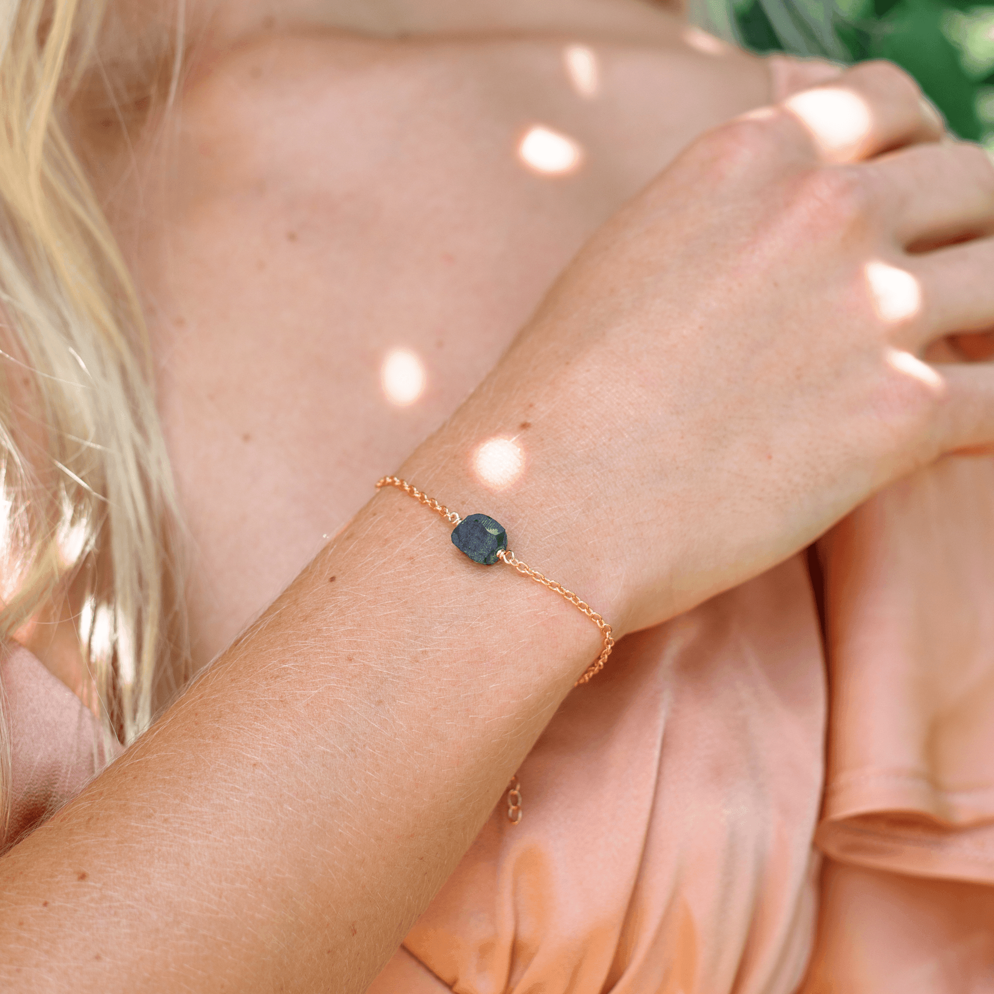 Raw Obsidian Crystal Jewellery Set - Raw Obsidian Crystal Jewellery Set - 14k Gold Fill / Cable / Necklace & Earrings & Bracelet - Luna Tide Handmade Crystal Jewellery