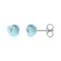 Blue Aquamarine Raw Crystal Stud Earrings