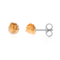 Yellow Citrine Raw Crystal Stud Earrings