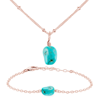 Raw Turquoise Crystal Jewellery Set