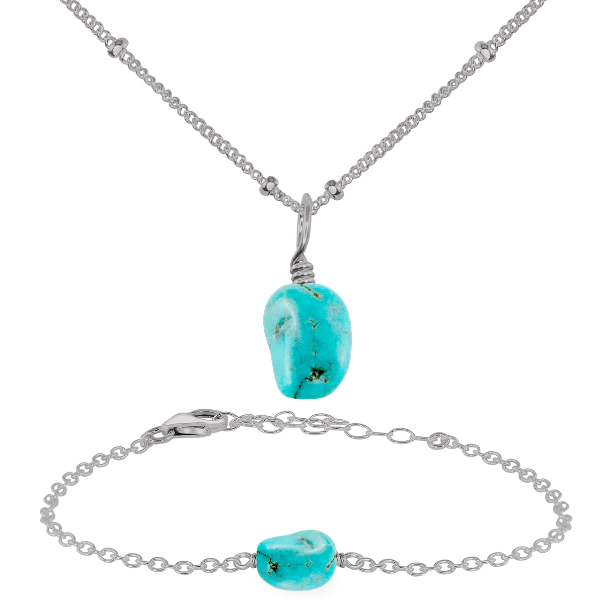 Raw Turquoise Crystal Jewellery Set