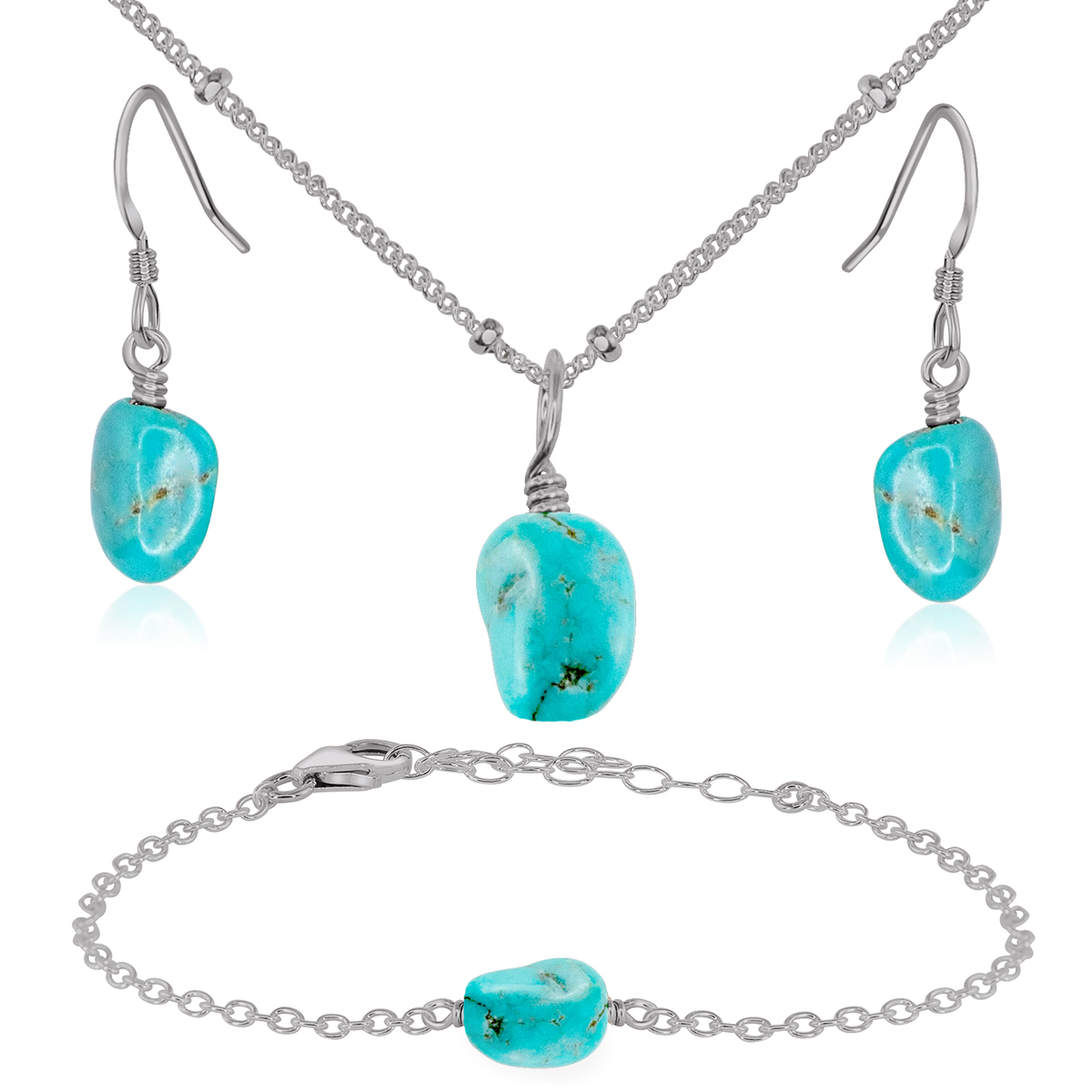 Raw Turquoise Crystal Jewellery Set