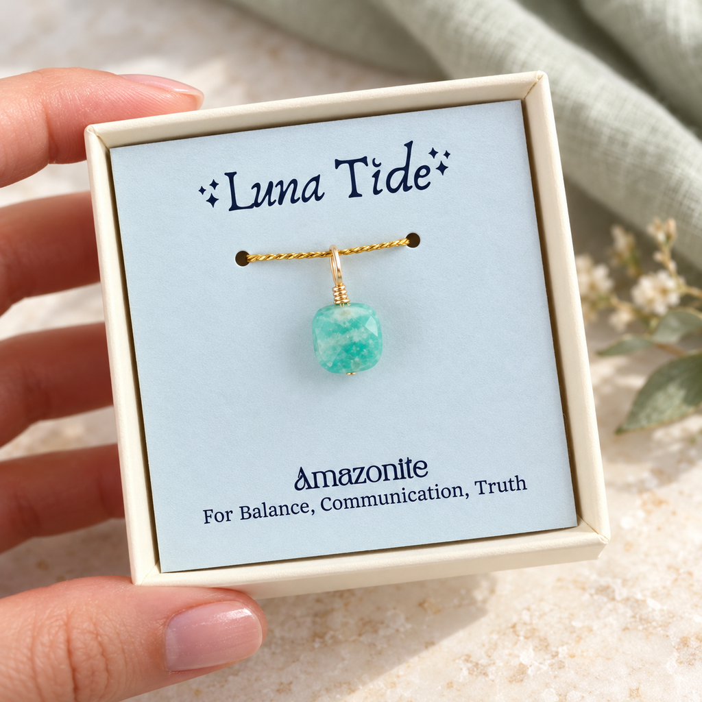 Tiny Rough Amazonite Gemstone Pendant Choker