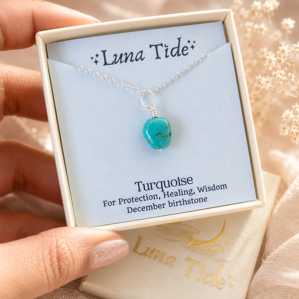 Tiny Rough Turquoise Gemstone Pendant Choker