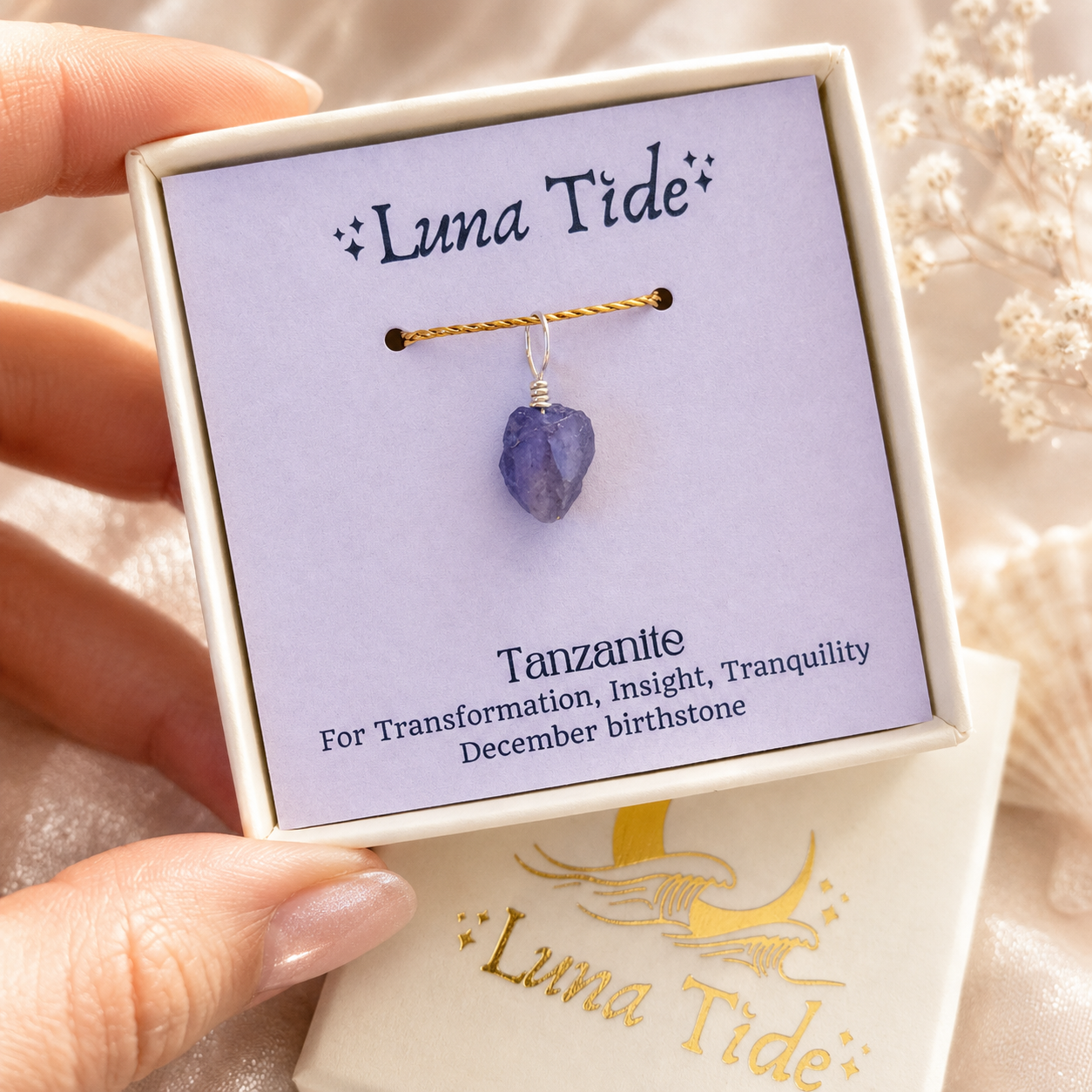 Tiny Raw Tanzanite Crystal Pendant