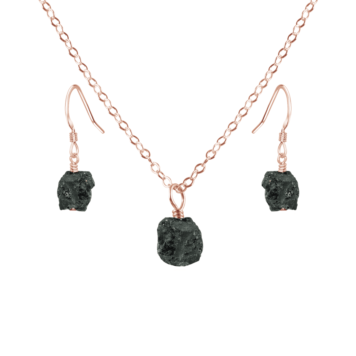 Black tourmaline and rose quartz necklace deals