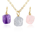 Crystal Essentials for Beginners Raw Crystal Pendant Bundle - Crystal Essentials for Beginners Raw Crystal Pendant Bundle - 14k Gold Fill / 40cm / 16" Cable Chain - Luna Tide Handmade Crystal Jewellery