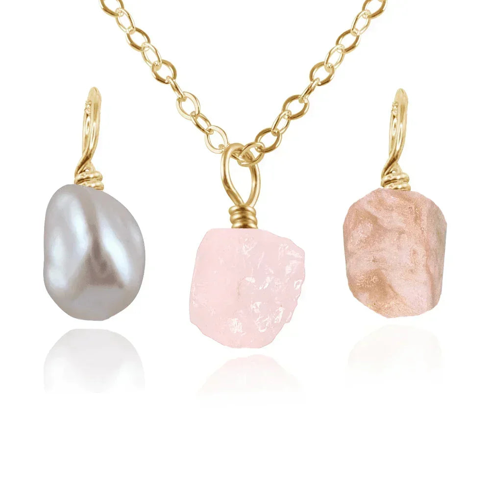 Fertility Motherhood Raw Crystal Pendant Bundle Luna Tide