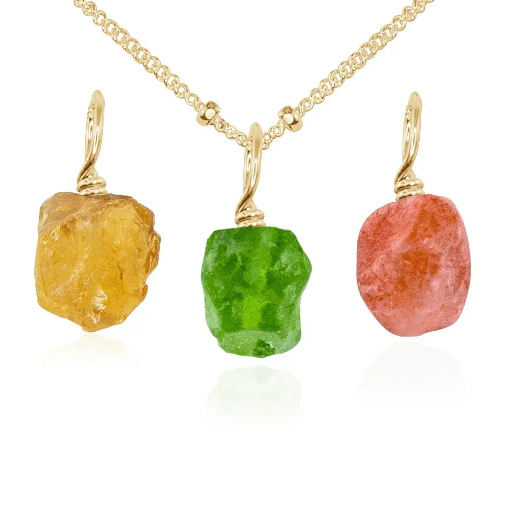 Joy & Positivity Raw Crystal Pendant Bundle