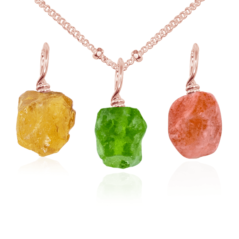 Joy & Positivity Raw Crystal Pendant Bundle