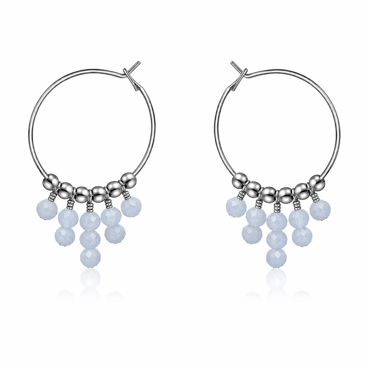 Angelite Statement Hoop Earrings