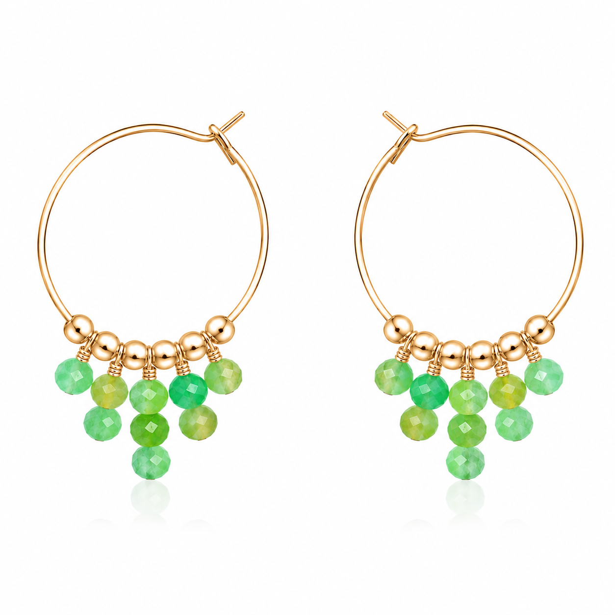 Chrysoprase Statement Hoop Earrings