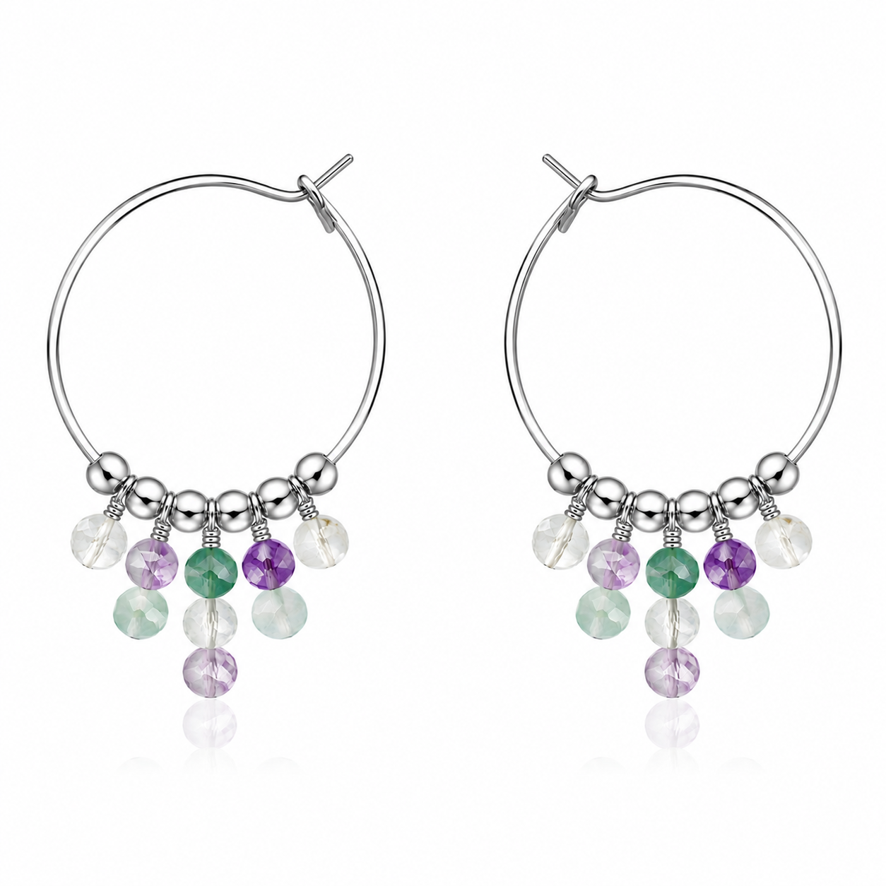 Fluorite Statement Hoop Earrings