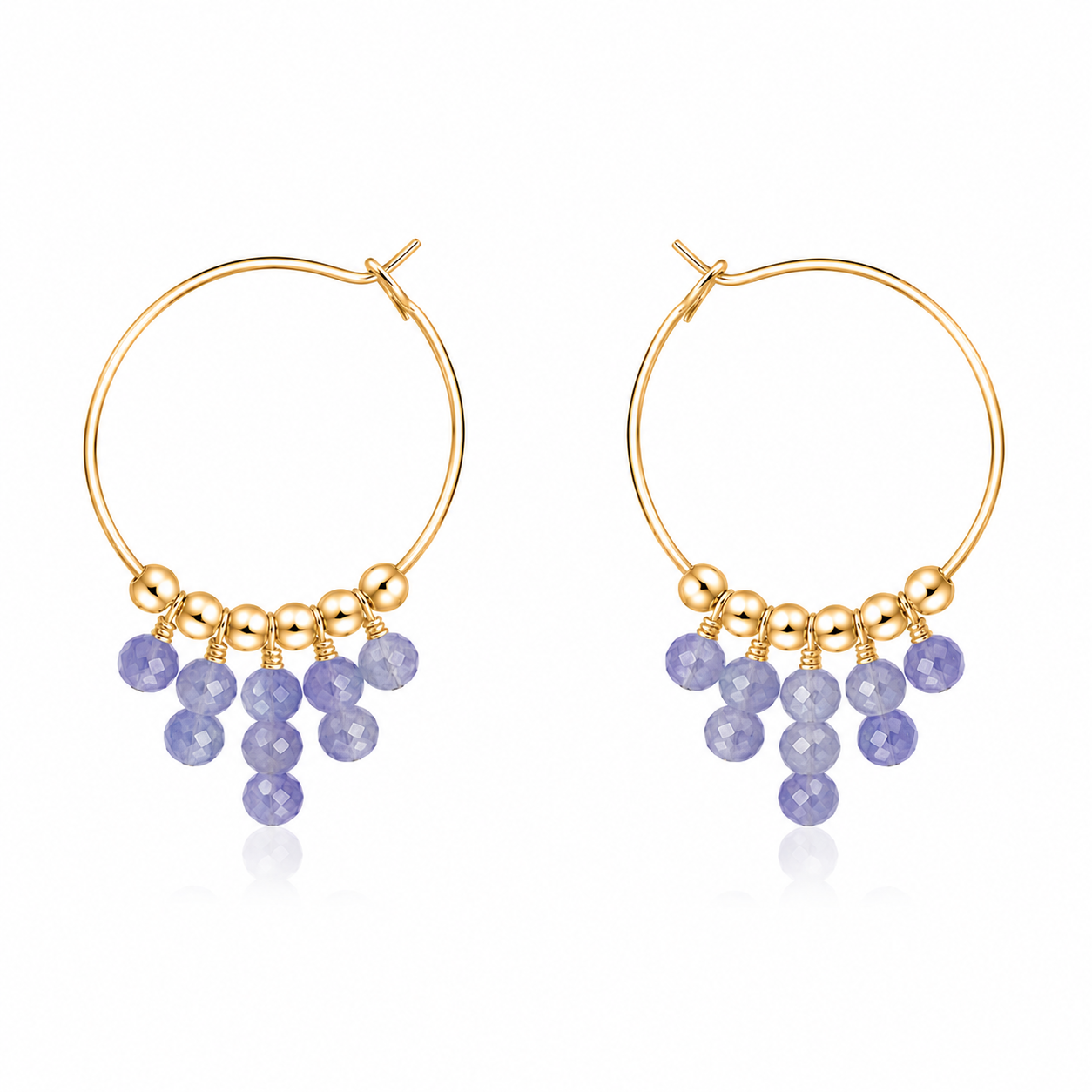 Tanzanite Statement Hoop Earrings