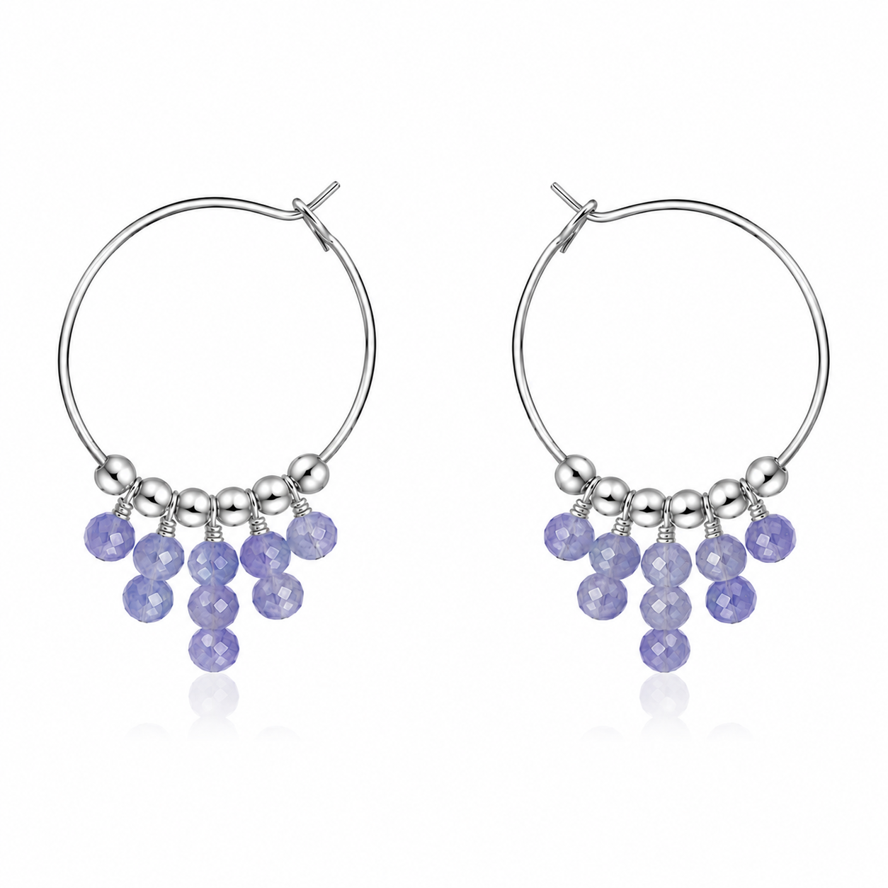 Tanzanite Statement Hoop Earrings