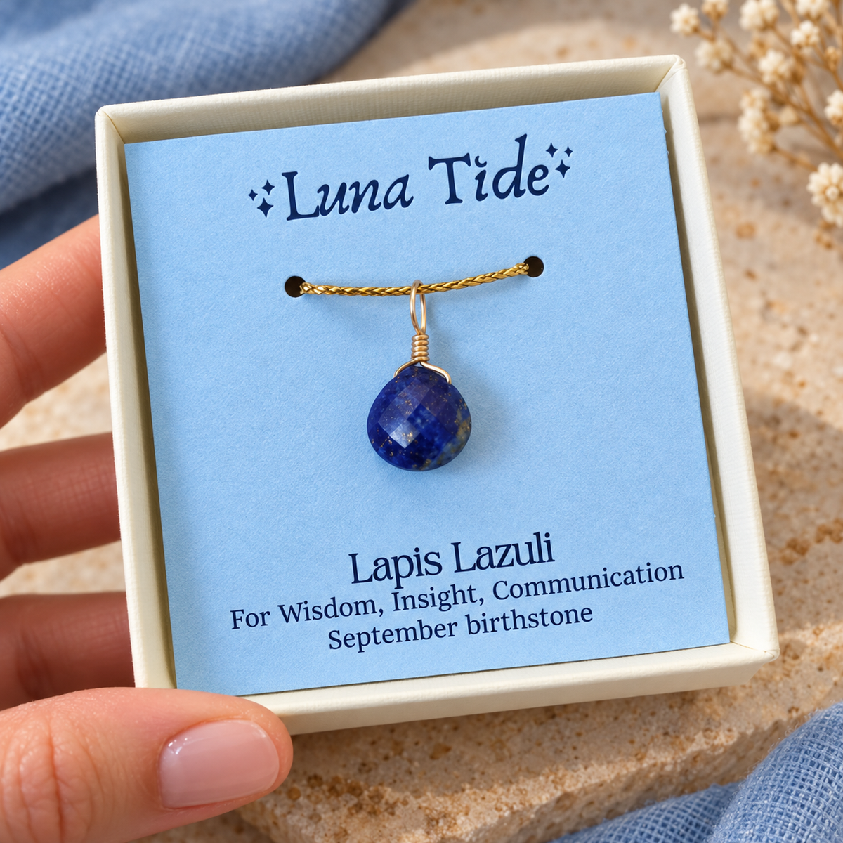 Tiny Lapis Lazuli Teardrop Gemstone Pendant