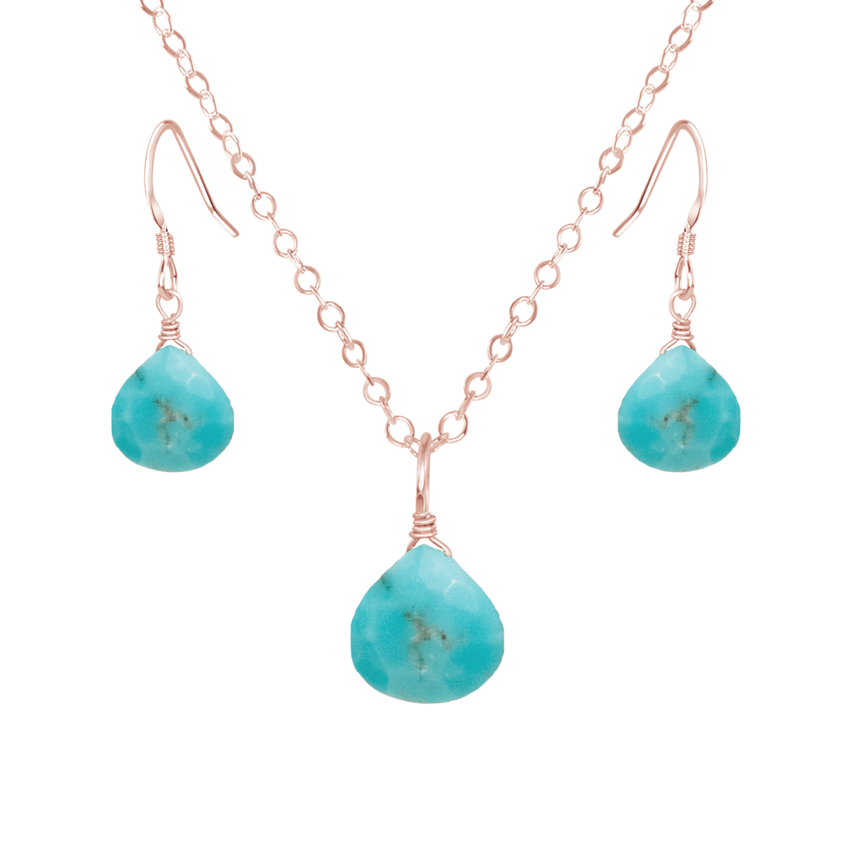 Tiny Turquoise Teardrop Necklace Luna Tide