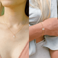Crystal Quartz Double Terminated Necklace & Bracelet Set - Crystal Quartz Double Terminated Necklace & Bracelet Set - 14k Gold Fill - Luna Tide Handmade Crystal Jewellery