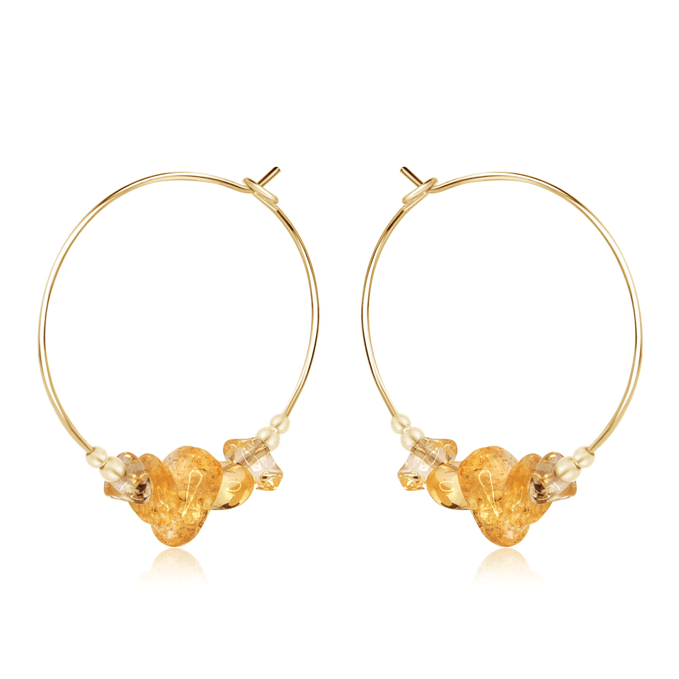 Custom Crystal Chip Large Hoop Earrings - Custom Crystal Chip Large Hoop Earrings - Sterling Silver - Luna Tide Handmade Crystal Jewellery