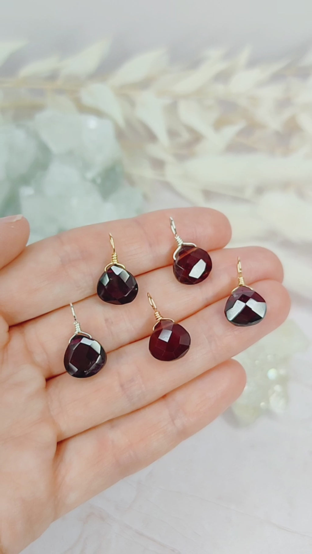 Tiny Garnet Teardrop Gemstone Pendant