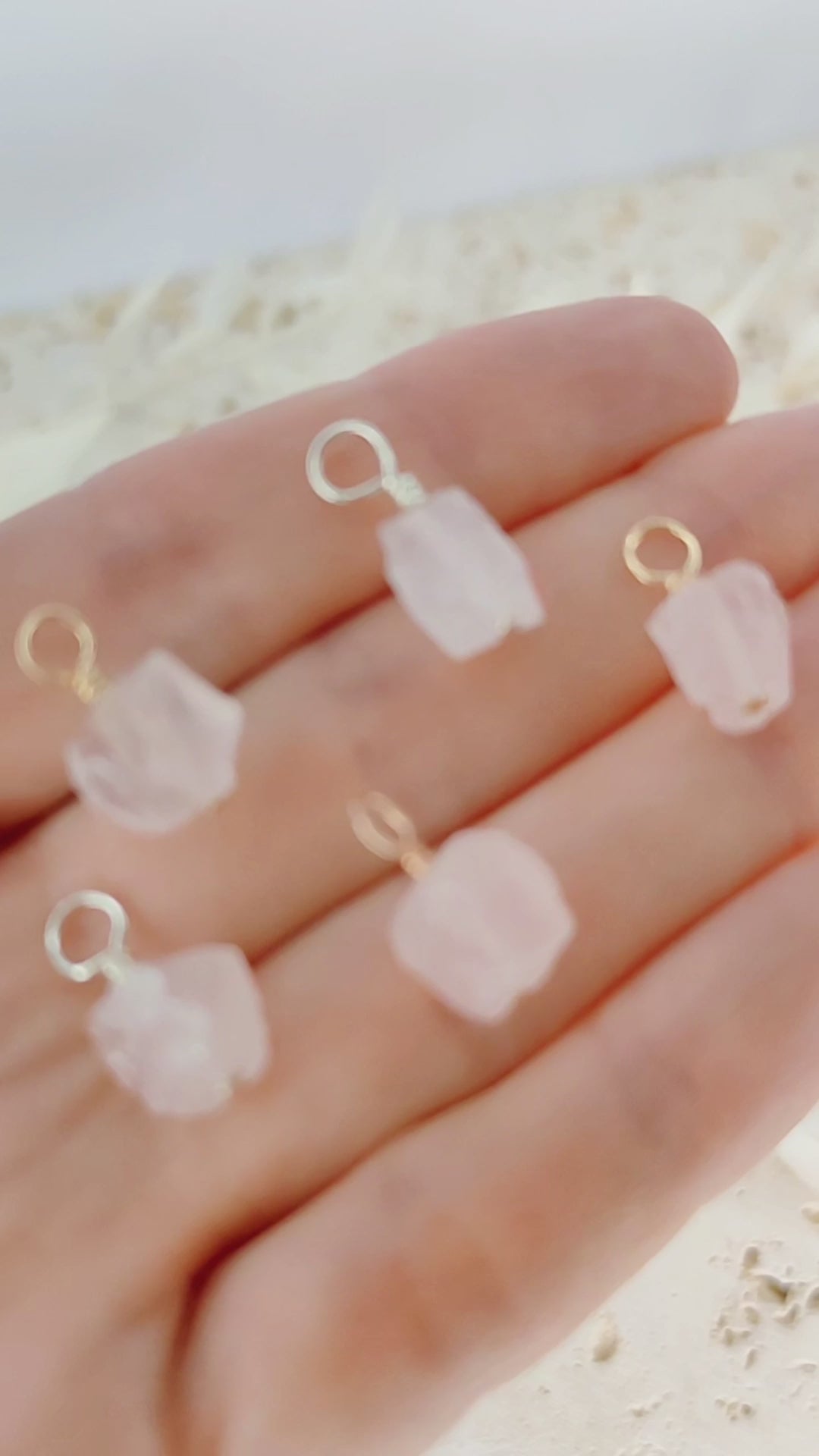 Tiny Raw Rose Quartz Crystal Pendant