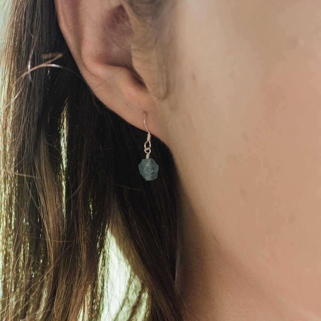 Raw Apatite Crystal Jewellery Set - Raw Apatite Crystal Jewellery Set - Sterling Silver / Cable / Necklace & Earrings & Bracelet - Luna Tide Handmade Crystal Jewellery