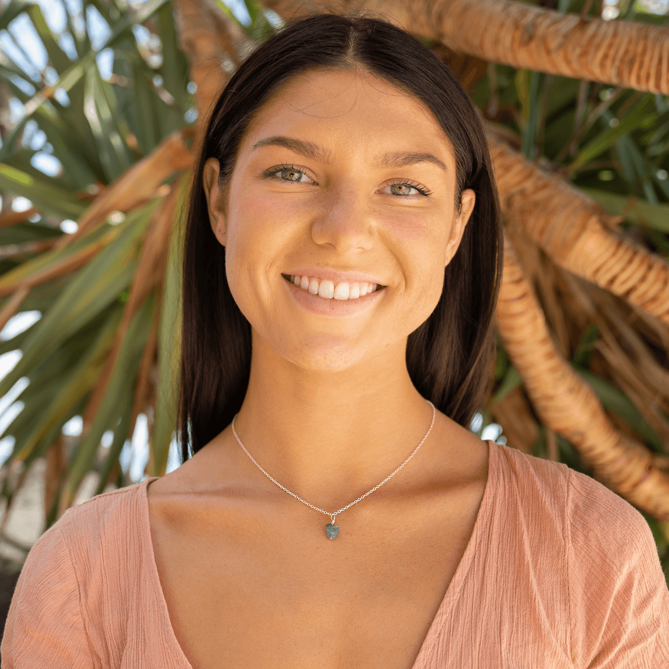 Tiny Raw Tanzanite Pendant Necklace - Tiny Raw Tanzanite Pendant Necklace - Sterling Silver / Cable - Luna Tide Handmade Crystal Jewellery