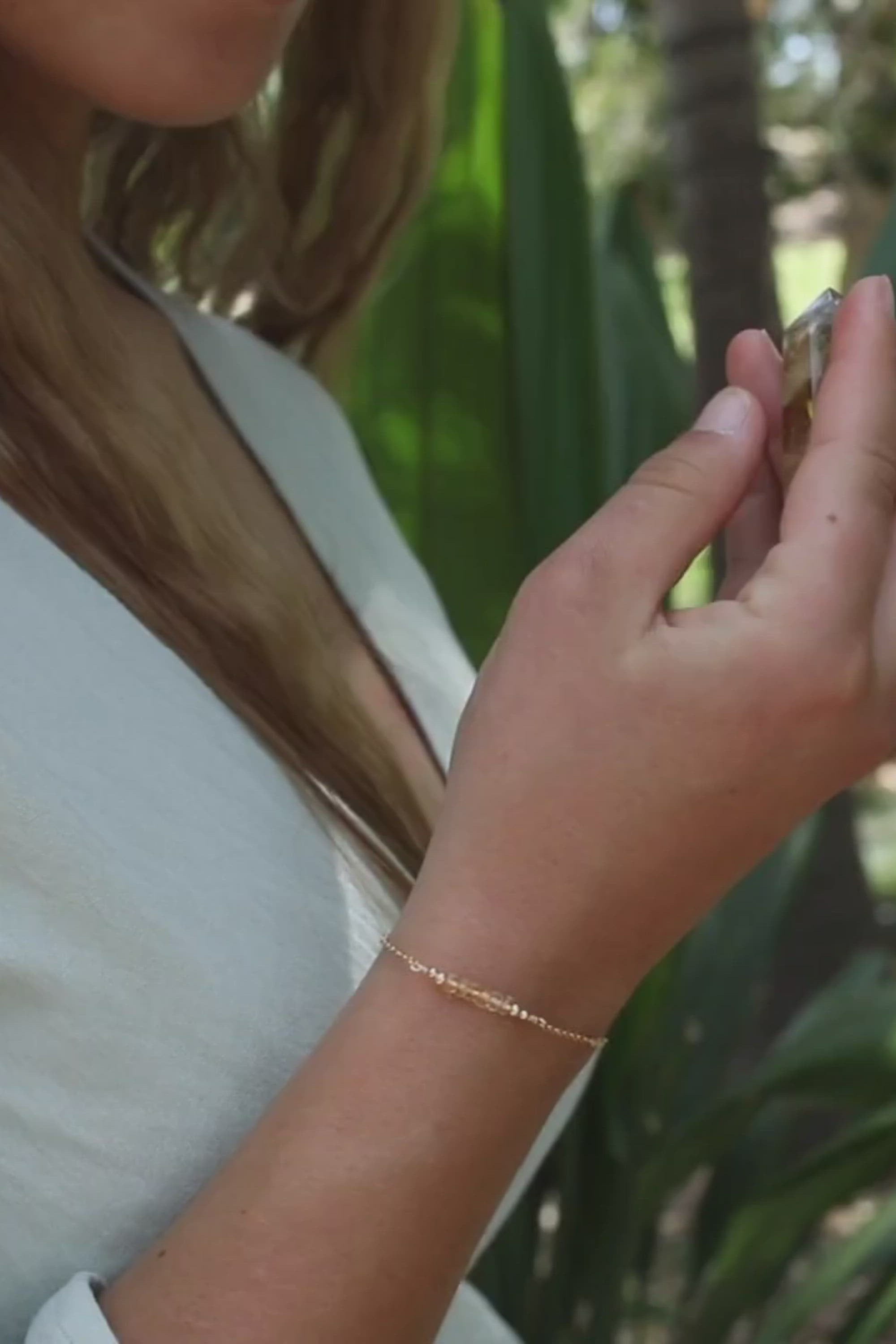 Sparkling Yellow Citrine Gemstone Faceted Bead Bar Bracelet