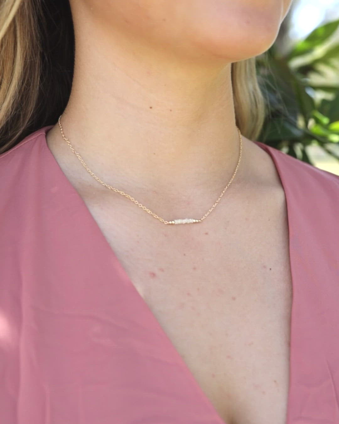 Sparkling Ethiopian Opal Faceted Bead Bar Necklace