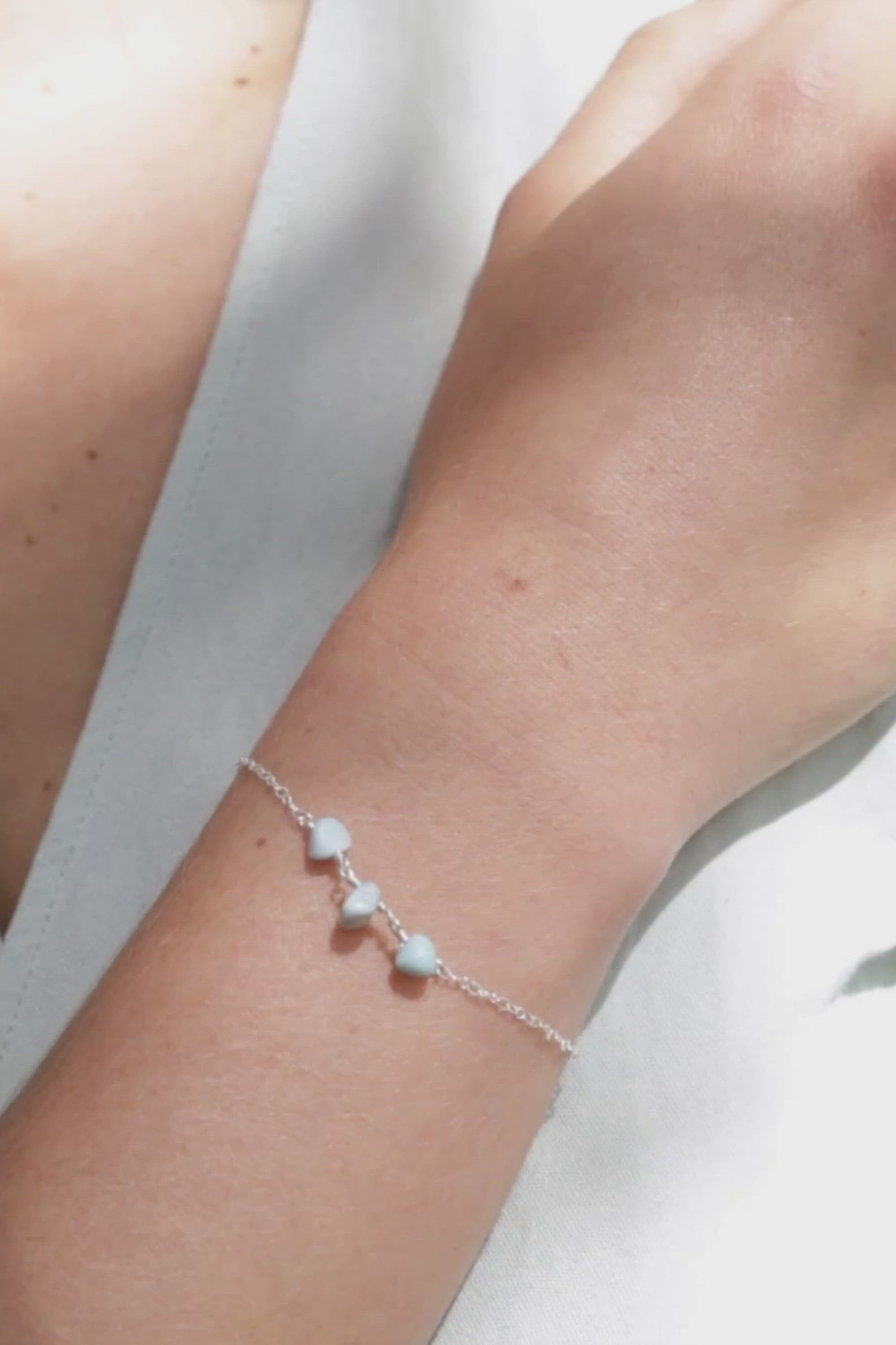 Larimar Beaded Chain Bracelet