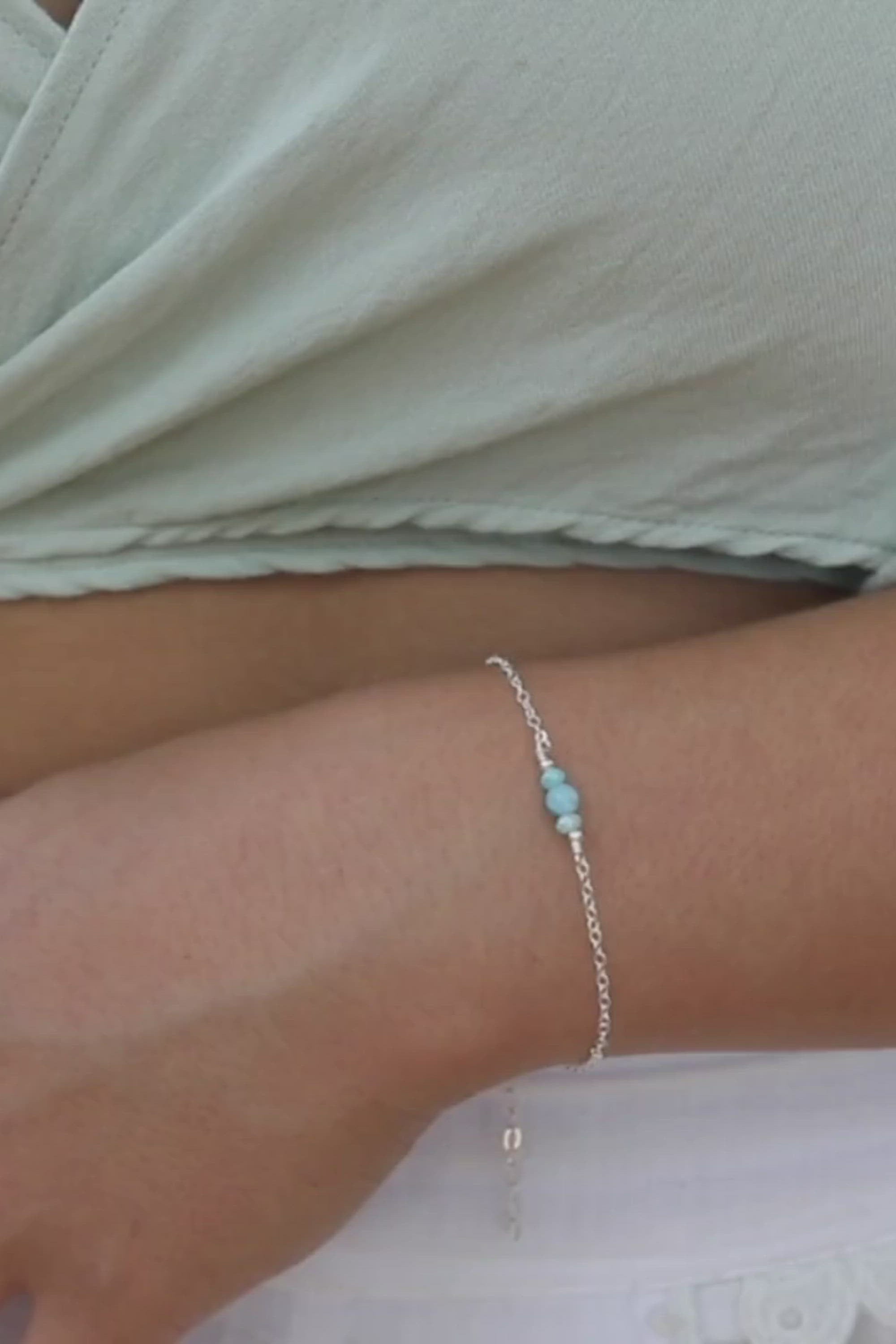 Dainty Larimar Gemstone Bracelet