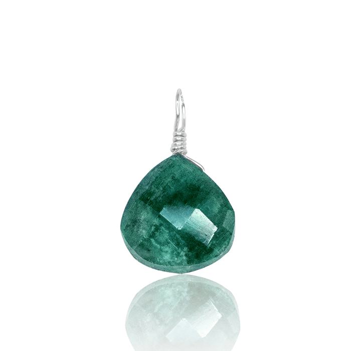 Tiny Emerald Teardrop Gemstone Pendant
