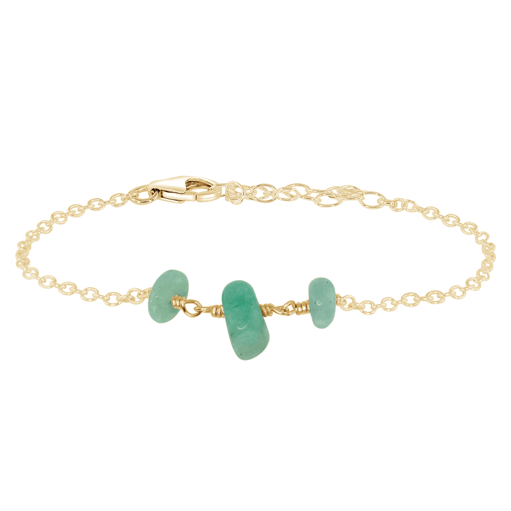 Amazonite Beaded Chain Bracelet - Amazonite Beaded Chain Bracelet - 14k Gold Fill - Luna Tide Handmade Crystal Jewellery