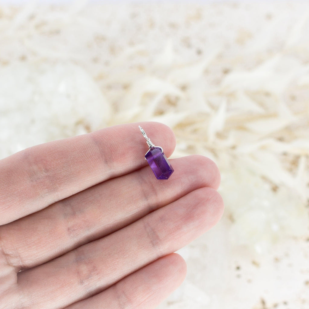 Amethyst Mini Double Terminated Crystal Point Pendant - Amethyst Mini Double Terminated Crystal Point Pendant - Sterling Silver - Luna Tide Handmade Crystal Jewellery