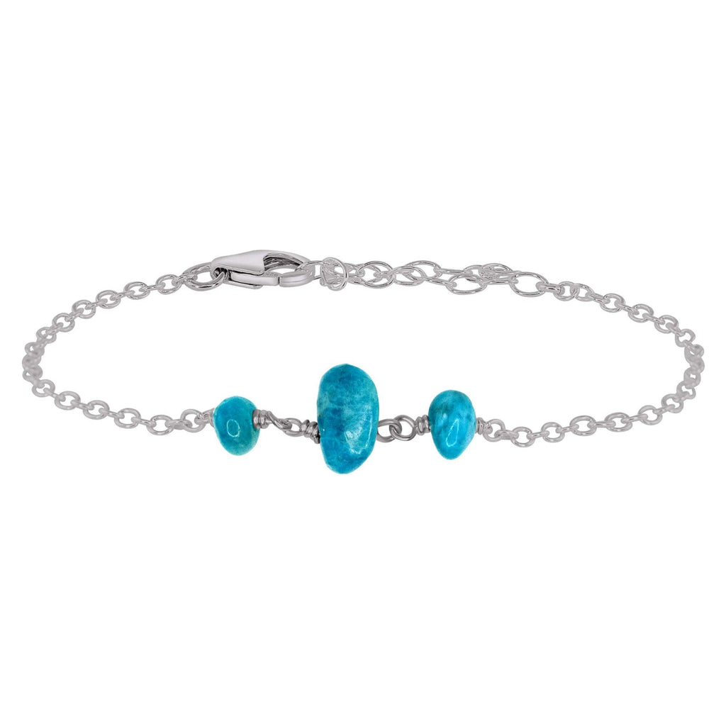 Apatite Beaded Chain Bracelet - Apatite Beaded Chain Bracelet - Stainless Steel - Luna Tide Handmade Crystal Jewellery