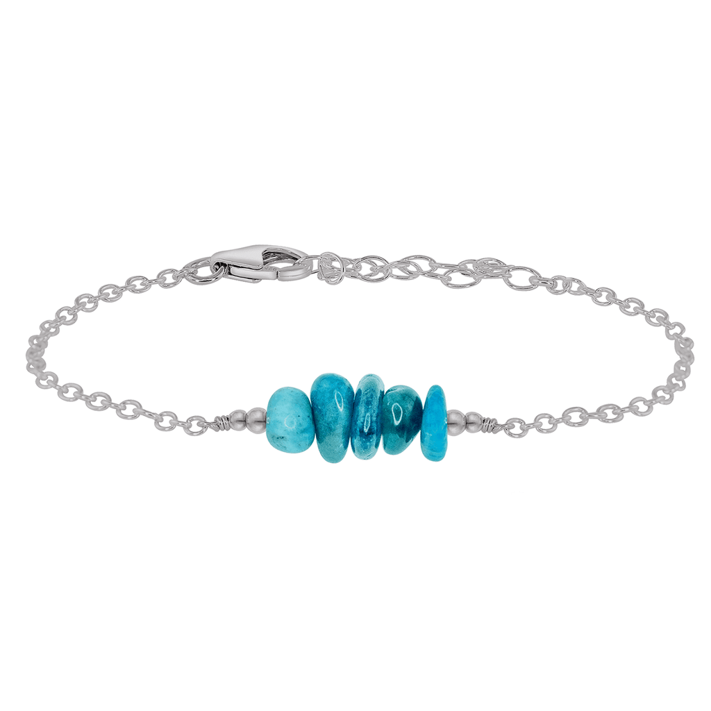 Apatite Chip Bead Bar Bracelet - Apatite Chip Bead Bar Bracelet - Stainless Steel - Luna Tide Handmade Crystal Jewellery