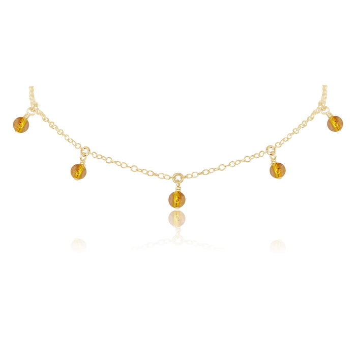 Bead Drop Choker - Citrine - 14K Gold Fill - Luna Tide Handmade Jewellery