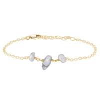 Beaded Chain Bracelet - Howlite - 14K Gold Fill - Luna Tide Handmade Jewellery