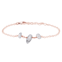 Beaded Chain Bracelet - Howlite - 14K Rose Gold Fill - Luna Tide Handmade Jewellery