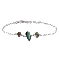 Beaded Chain Bracelet - Labradorite - Stainless Steel - Luna Tide Handmade Jewellery