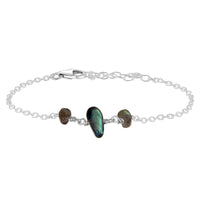 Beaded Chain Bracelet - Labradorite - Sterling Silver - Luna Tide Handmade Jewellery