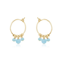 Hoop Earrings - Aquamarine - 14K Gold Fill - Luna Tide Handmade Jewellery