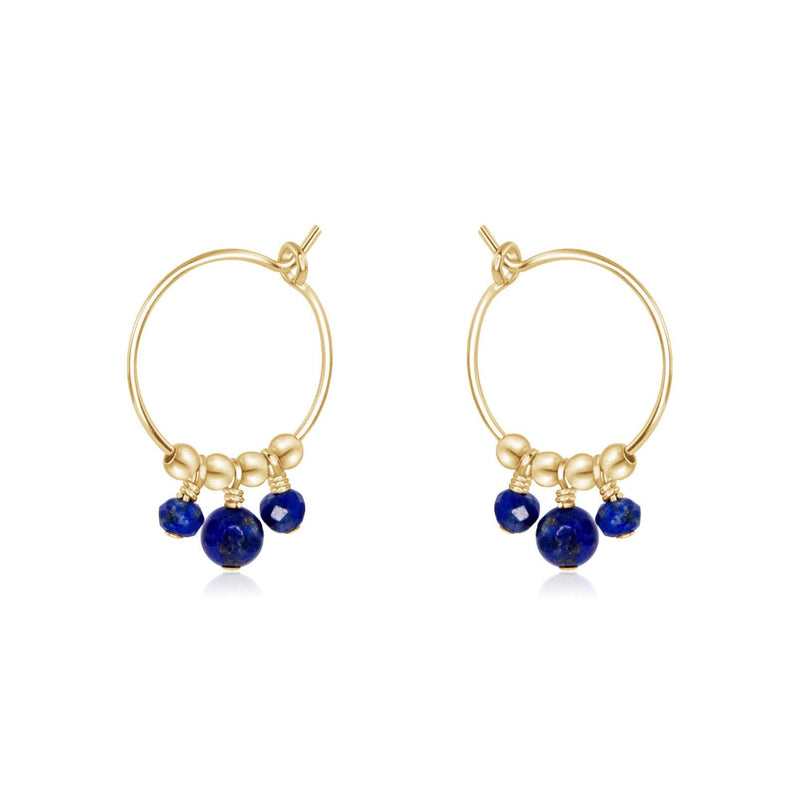 Hoop Earrings - Lapis Lazuli - 14K Gold Fill - Luna Tide Handmade Jewellery