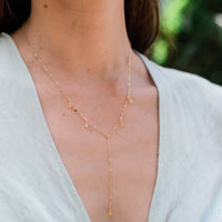 Boho Y Necklace - Citrine - 14K Gold Fill - Luna Tide Handmade Jewellery
