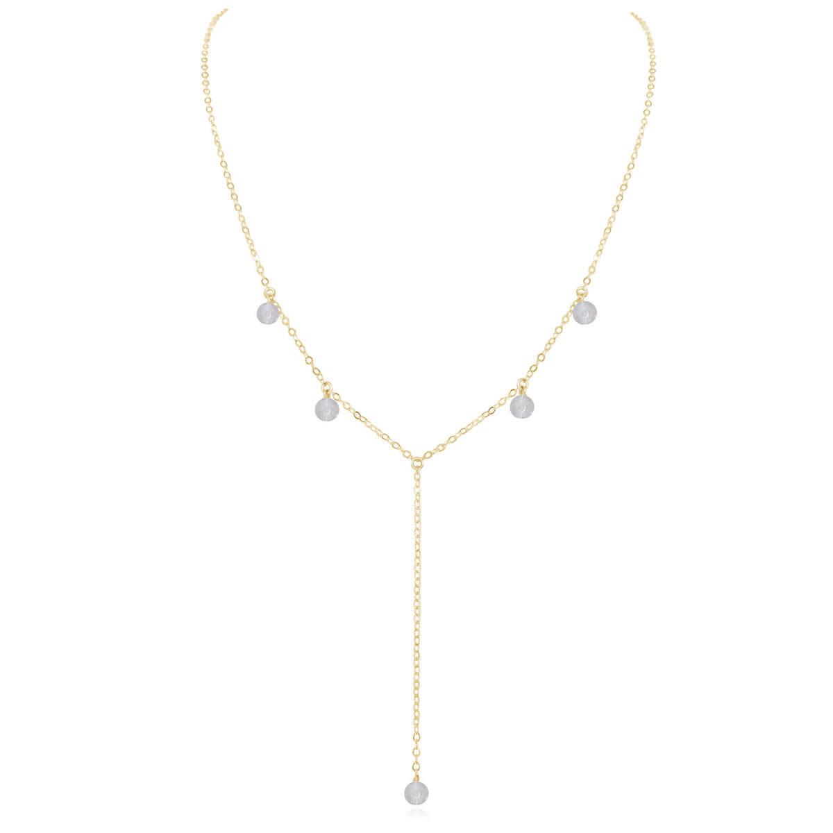 Boho Y Necklace - Crystal Quartz - Luna Tide Handmade Jewellery