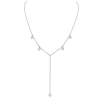 Boho Y Necklace - Crystal Quartz - Stainless Steel - Luna Tide Handmade Jewellery