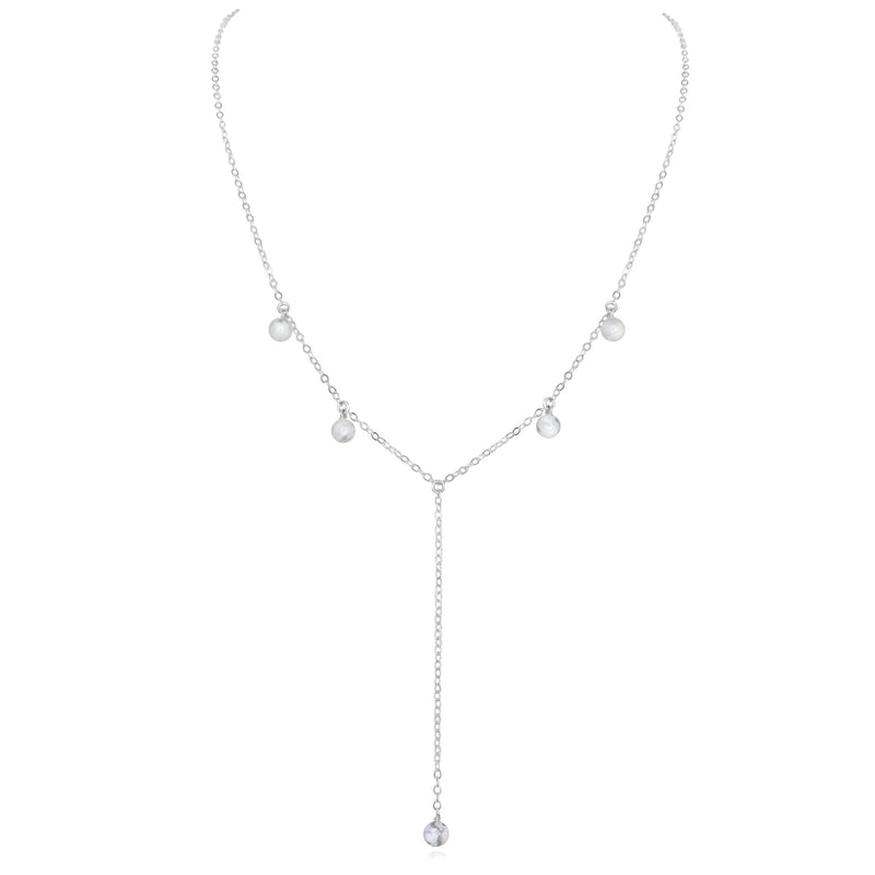 Boho Y Necklace - Howlite - Sterling Silver - Luna Tide Handmade Jewellery
