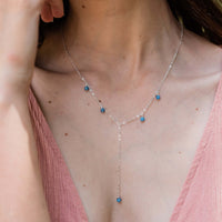 Boho Y Necklace - Kyanite - Sterling Silver - Luna Tide Handmade Jewellery