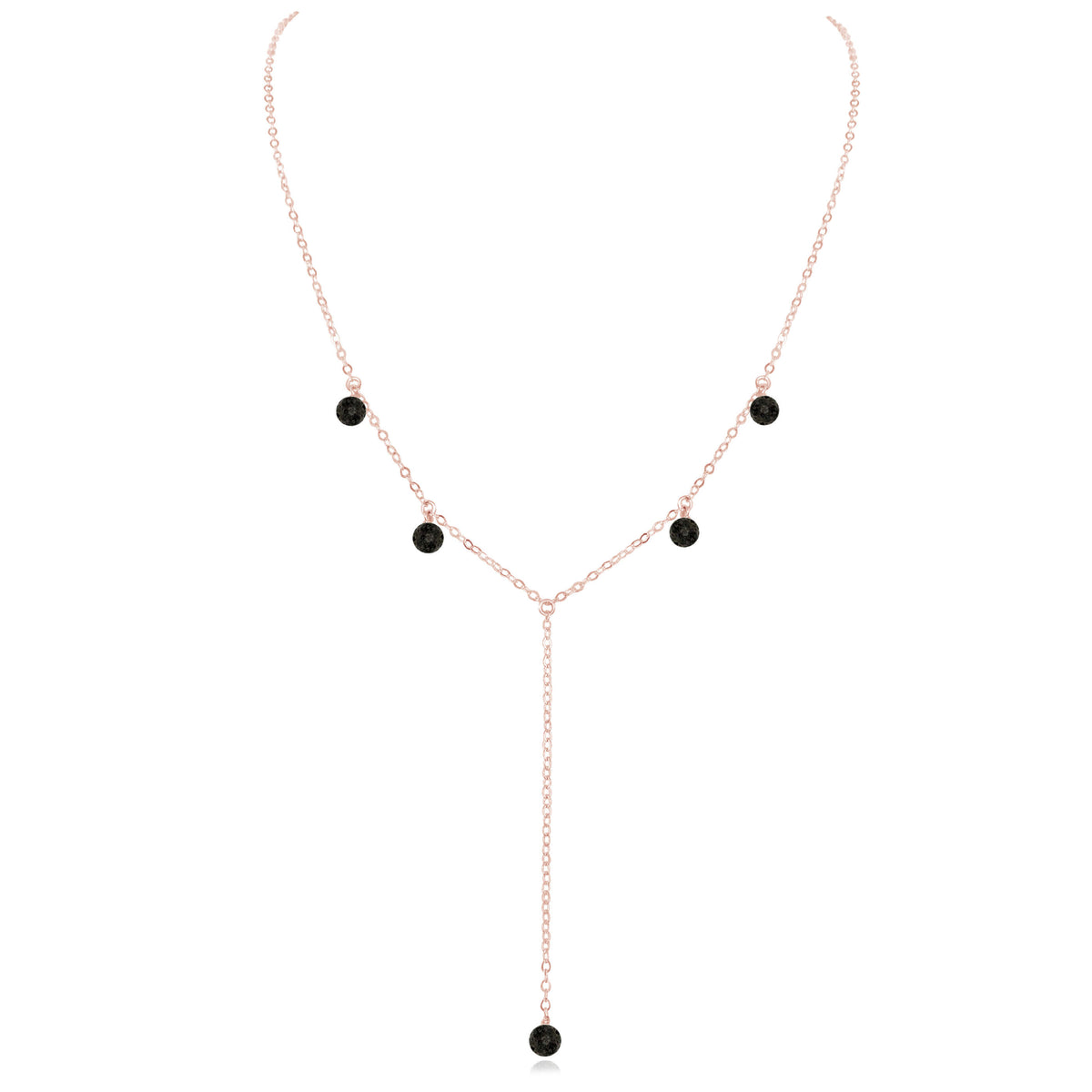 Boho Y Necklace - Lava - 14K Rose Gold Fill - Luna Tide Handmade Jewellery
